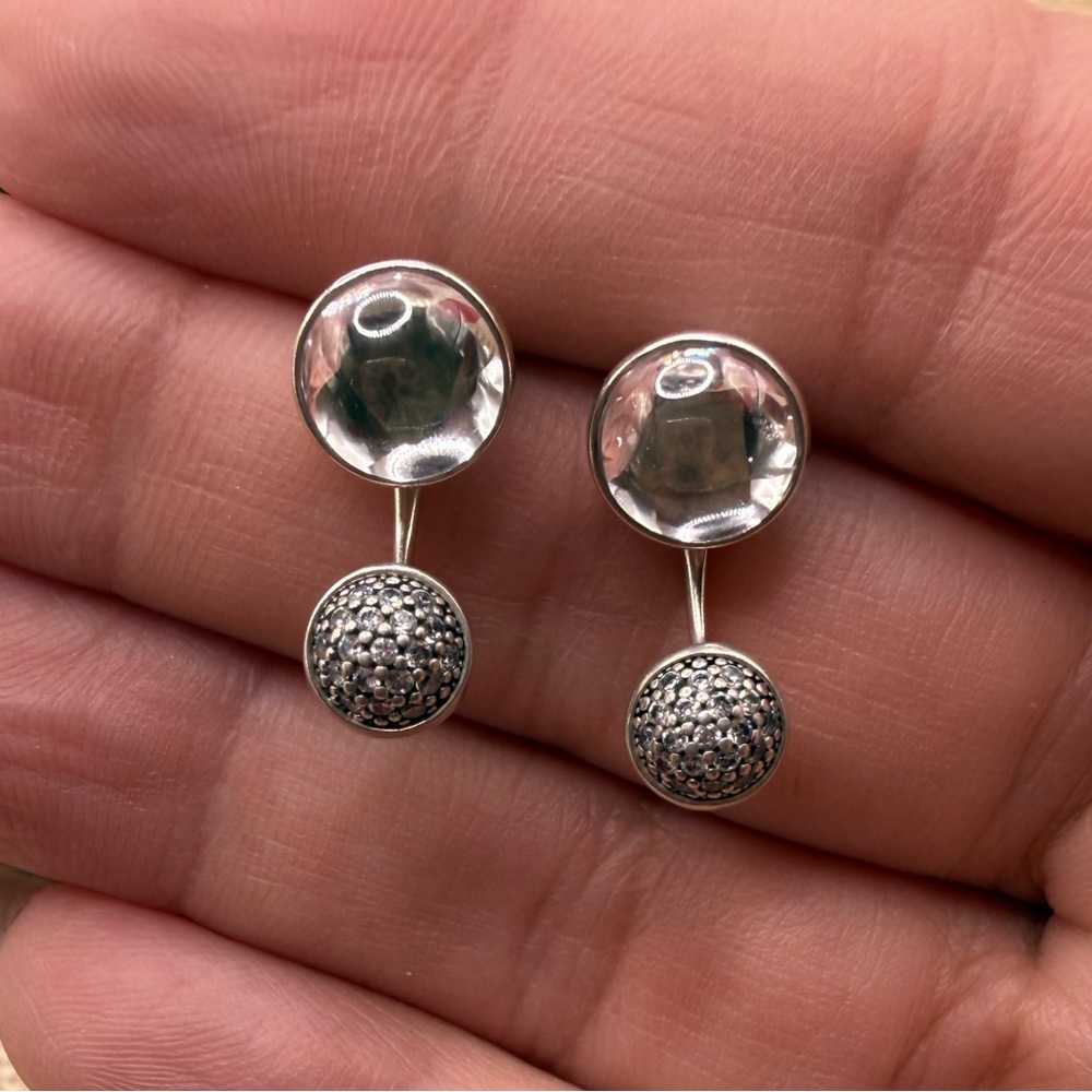 Authentic Pandora Retired Ale 925 second hand ✋ Elegant Silver Drop Earrings